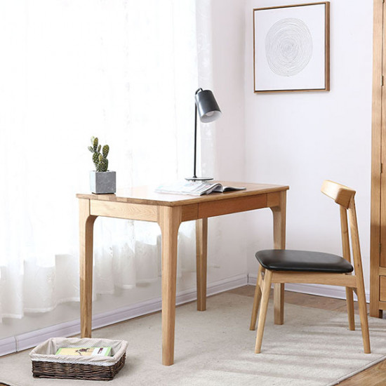 DANA Curved Work Desk with Drawer L100-140, Oak DANA Curved Work Desk with Drawer L100-140, Oak