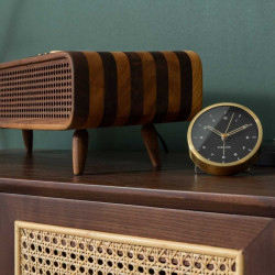 Alarm clock Tinge Steel - Gold with Black Dial [DISPLAY Left]